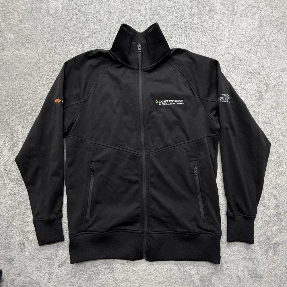 The North Face Jacket Mens M Black Softshell Zip Cortex XSIAM Embroidered Logo